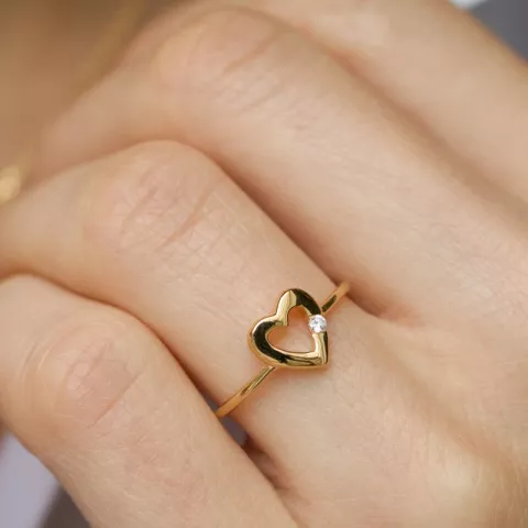 Herz Ring aus vergoldetem Sterlingsilber