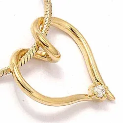 Herz Anhänger aus vergoldetem Sterlingsilber und Silber