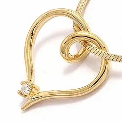 Herz Anhänger aus vergoldetem Sterlingsilber und Silber