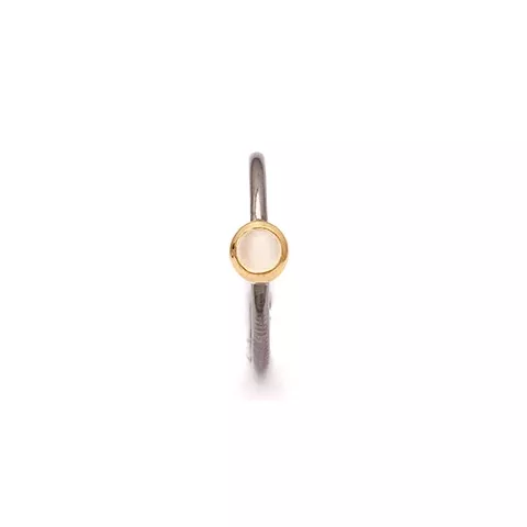 Runder Ring aus schwarzes rhodiniertes Silber mit vergoldetem Sterlingsilber