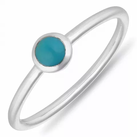 Runder blauem Ring aus Silber
