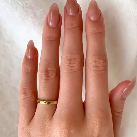 weißem Zirkon Ring aus vergoldetem Sterlingsilber