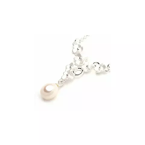 Blumen Perle Halskette aus Silber