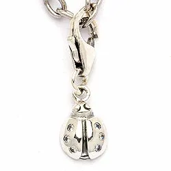 Marienkäfer Charm Anhänger aus oxidiertem Sterlingsilber 