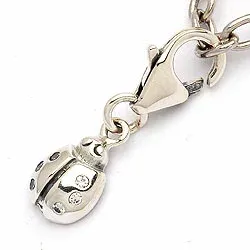 Marienkäfer Charm Anhänger aus oxidiertem Sterlingsilber