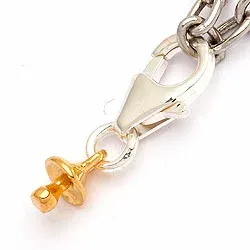 Schnuller Charm Anhänger aus Silber mit vergoldetem Sterlingsilber