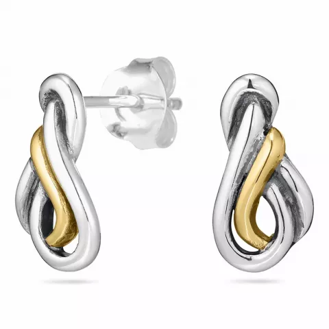 Ohrringe in oxidiertem Silber mit 8 Karat Gold