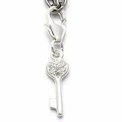 Schlüssel Zirkon Charm Anhänger aus Silber