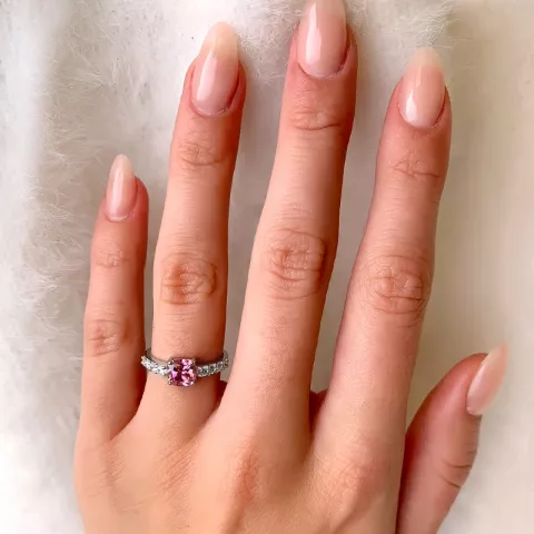 rosa Zirkon Ring aus Silber