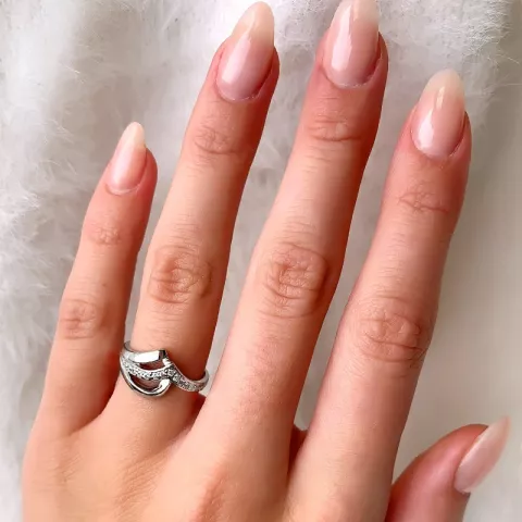 weißem Zirkon Ring aus Silber