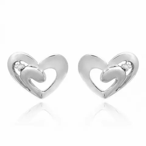 Großen Herz Ohrringe in Silber
