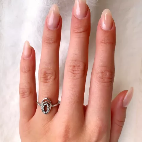 ovaler Zirkon Ring aus Silber