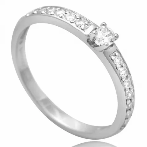 Elegant eng Zirkon Ring aus Silber