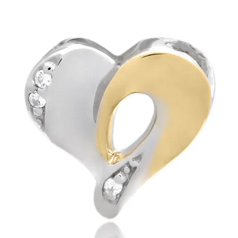 Elegant Herz Anhänger aus Silber und vergoldetem Sterlingsilber
