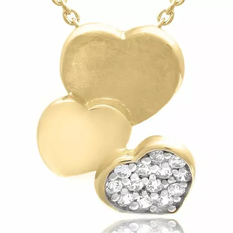 Herz Halskette aus vergoldetem Sterlingsilber