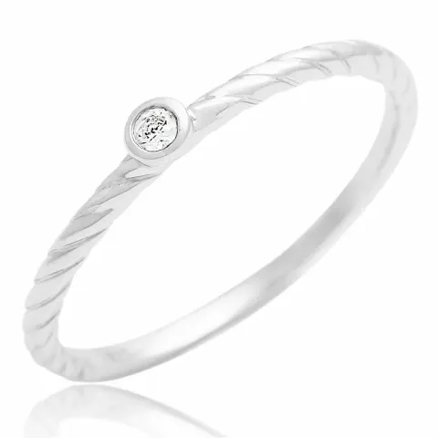 Elegant strukturierter zirkon ring aus silber