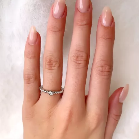 Kugel Zirkon Ring aus Silber