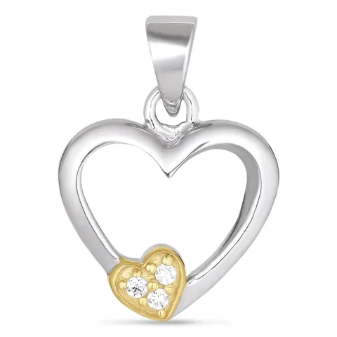 doppeltes Herz Anhänger aus Silber und vergoldetem Sterlingsilber