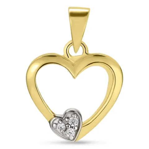 doppeltes Herz Anhänger aus Silber und vergoldetem Sterlingsilber