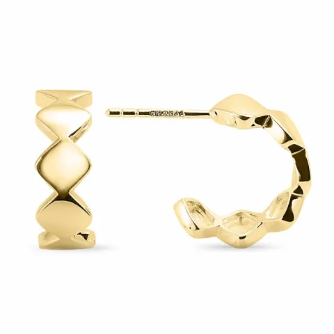 14 mm Halbkreolen in vergoldetem Silber