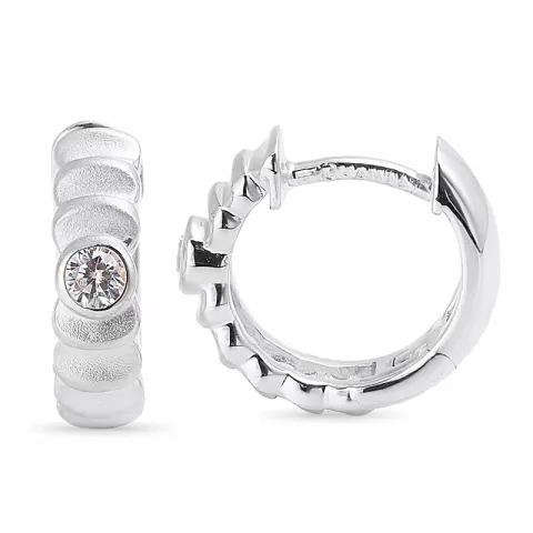 12 mm Zirkon Kreole in Silber