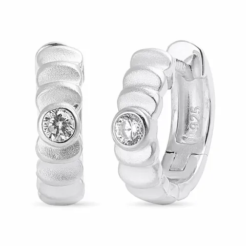12 mm Zirkon Kreole in Silber