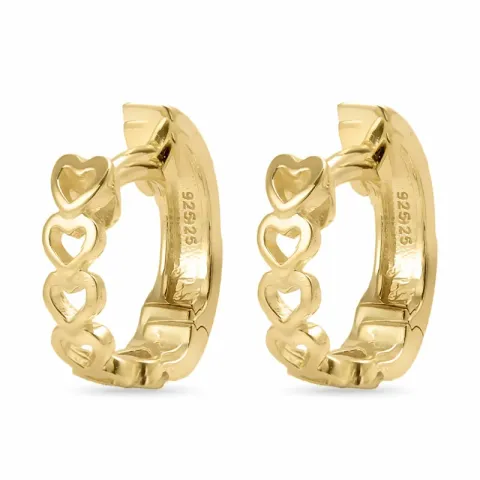 14 mm Herz Kreole in vergoldetem Silber