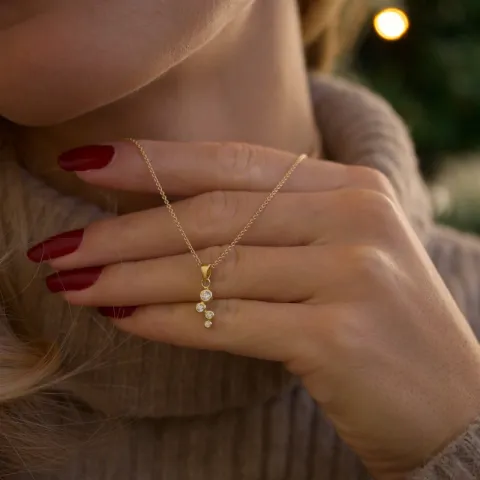 Zirkon Anhänger aus vergoldetem Sterlingsilber - Bubbly Sparkle