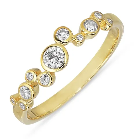 weißem Zirkon Ring aus vergoldetem Sterlingsilber - Bubbly Sparkle