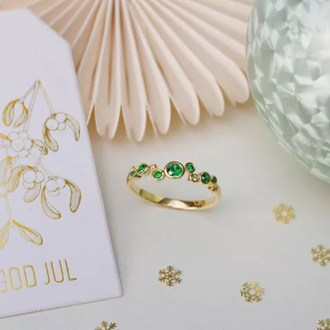 grünem Zirkon Ring aus vergoldetem Sterlingsilber