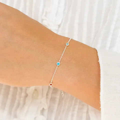 mehrfarbigem Zirkon Armband aus Silber