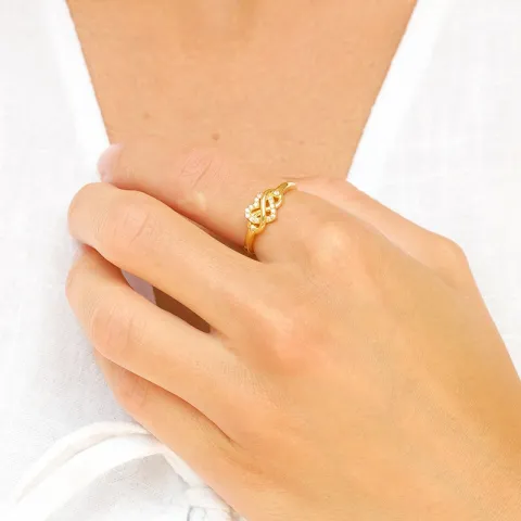 infinity Zirkon Ring aus vergoldetem Sterlingsilber