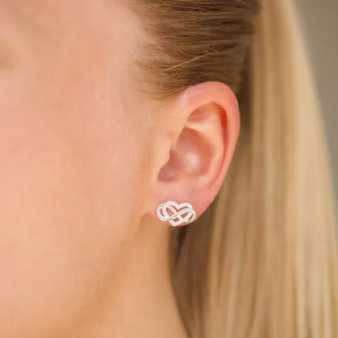 infinity Zirkon Ohrstecker in Silber