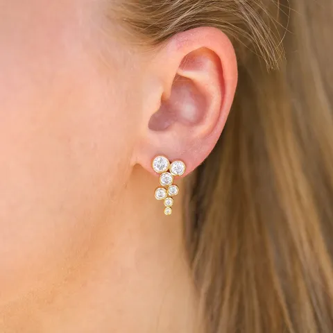 Zirkon Ohrringe in vergoldetem Silber - Bubbly Sparkle