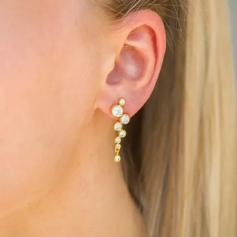 Zirkon Ohrringe in vergoldetem Silber - Bubbly Sparkle