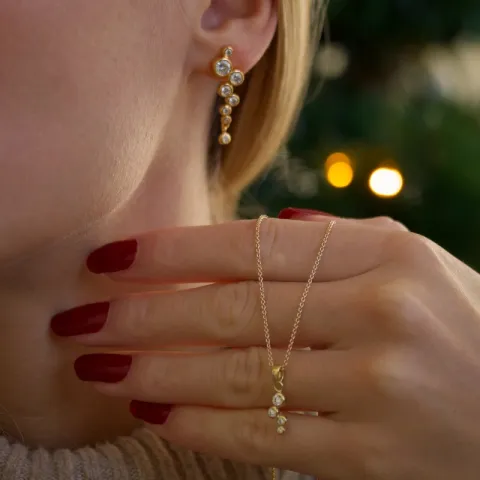 Zirkon Ohrringe in vergoldetem Silber - Bubbly Sparkle