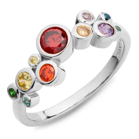 mehrfarbigem Zirkon Ring aus Silber - Bubbly Twist