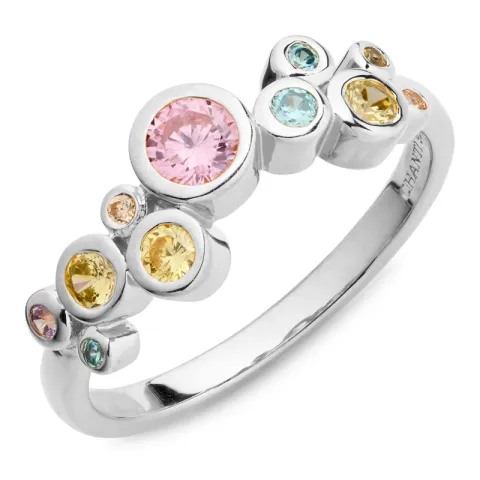 mehrfarbigem Zirkon Ring aus Silber - Bubbly Twist