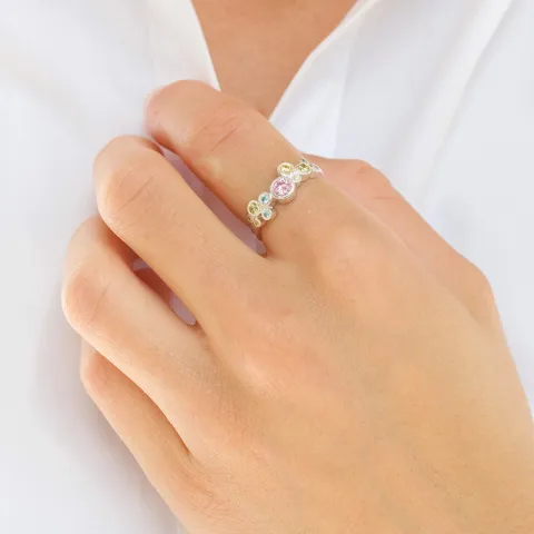 mehrfarbigem Zirkon Ring aus Silber - Bubbly Twist