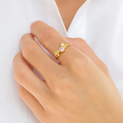 mehrfarbigem Zirkon Ring aus vergoldetem Sterlingsilber - Bubbly Twist