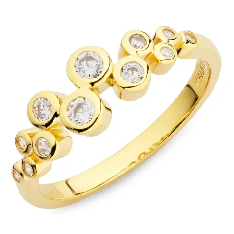 Zirkon Ring aus vergoldetem Sterlingsilber - Bubbly Sparkle