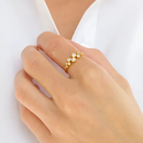 Zirkon Ring aus vergoldetem Sterlingsilber - Bubbly Sparkle