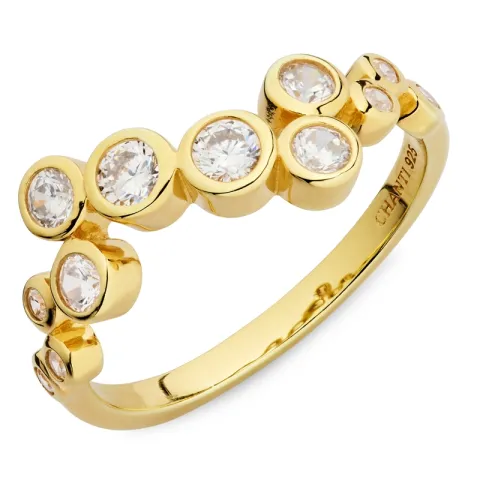 Zirkon Ring aus vergoldetem Sterlingsilber - Bubbly Sparkle