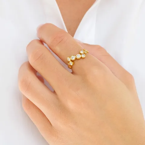 Zirkon Ring aus vergoldetem Sterlingsilber - Bubbly Sparkle
