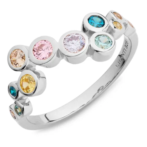 mehrfarbigem Zirkon Ring aus Silber - Bubbly Twist