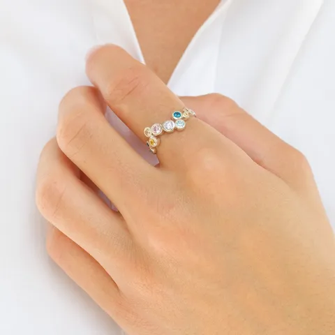 mehrfarbigem Zirkon Ring aus Silber - Bubbly Twist