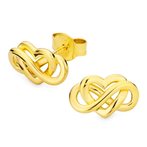 Herz infinity Ohrringe in vergoldetem Silber - Amoré