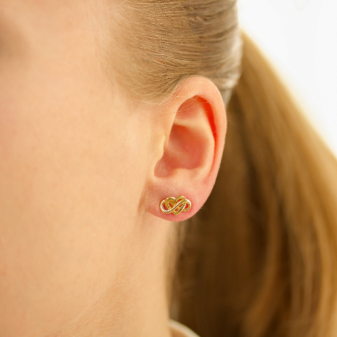 Herz infinity Ohrringe in vergoldetem Silber - Amoré