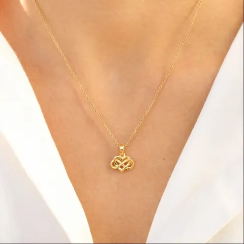 Herz infinity Anhänger aus vergoldetem Sterlingsilber - Amoré