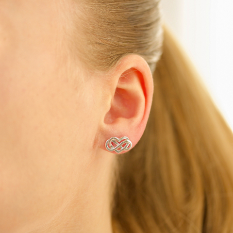 Herz infinity Ohrstecker in Silber - Amoré